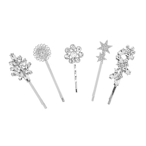 MAJORMENCH 5 Stück Teiliges Damen Haarschmuck mit Strassbesetzten Sonnenblumen Sternen und Blättern Modische Perlen Haarspangen für Styling Langlebig und Vielseitig für Alltag und Festtage von MAJORMENCH