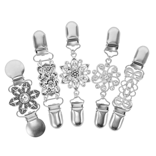 MAJORMENCH 5 Stück Vintage Cardigan Clip Teiliges Modische Strickjacken und Schal Broschen aus Legiertem Material Vielseitige Kleidungsklammern für Damen Stilvolle Ausschnitt und Kragenclips von MAJORMENCH