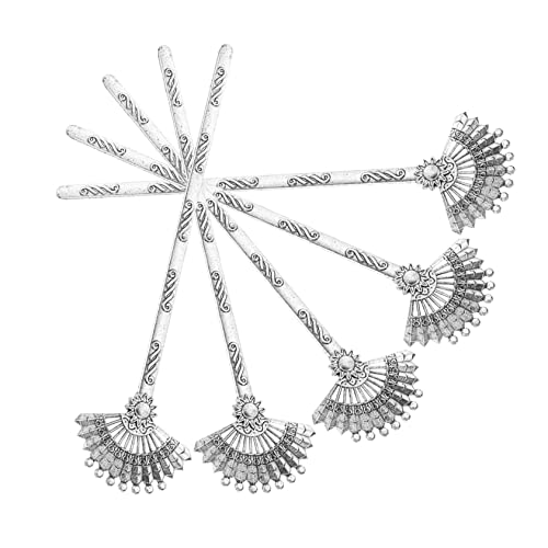 MAJORMENCH 5stücke Retro Antike Haarnadeln Stilvolle Legierungs-fan-haarstäbchen Für Damen Traditionelle Chinesische Accessoires Für Hochzeiten Feste Und Fotoshootings von MAJORMENCH