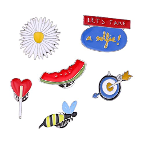 MAJORMENCH 6 Stück Teiliges Cartoon Broschen aus Langlebigem Legierungs Biene Herz und Wassermelone Leichte Anstecknadeln für Kleidung Taschen Hüte Vielseitige Dekoration MAJORMENCH 6 Stück Teiliges Cartoon Broschen aus Langlebigem Legierungs Biene Herz und Wassermelone Leichte Anstecknadeln für Kleidung Taschen Hüte Vielseitige Dekoration von MAJORMENCH