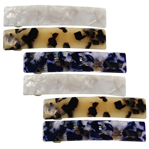 MAJORMENCH 6 Stück Teiliges Französische Haarklammern für Dickes Haar Federleichte Stabile Haarspangen aus Acetat und Metall Rutschfeste Styling Clips für Frauen Vielseitig Zufällige Farbe von MAJORMENCH