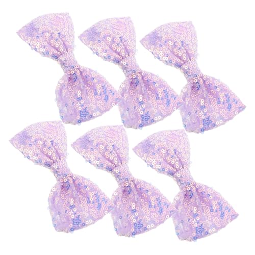 MAJORMENCH 6 Stück Teiliges Glitzer Haarspangen für Kleinkinder Mädchen Rutschfeste Haarklammern mit Pailletten Bequeme und Sichere Haarschleifen für Alltag Schule und Festliche Anlässe von MAJORMENCH