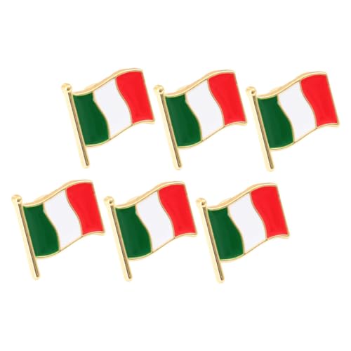 MAJORMENCH 6 Stück Teiliges Italienische Flagge Broschen Pin aus Metall Emaille Dekorative Anstecknadeln für Damen und Herren Schicke Schal und Kleidungsaccessoires für Party und Alltag von MAJORMENCH