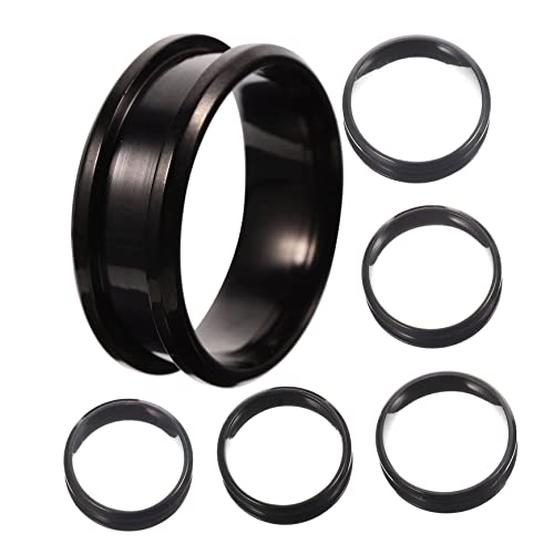 MAJORMENCH 6 Stück Teiliges Rillenringe für Schmuckherstellung Grooved Finger Rings Blank Schwarze Dekorative DIY Ringe in Komfortabel und Modisch für Damen und Herren von MAJORMENCH