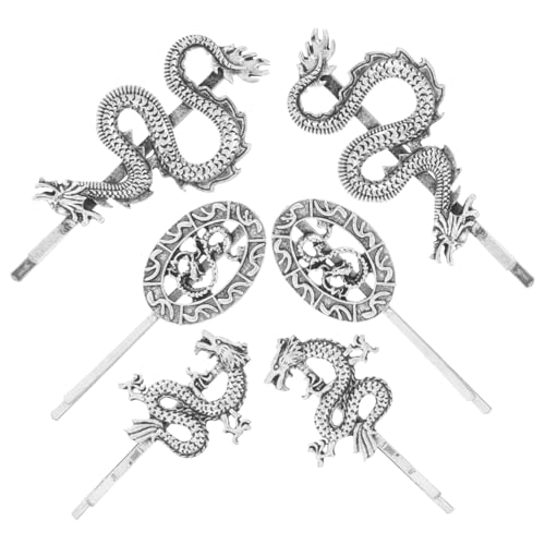 MAJORMENCH 6Stücke Retro Punk Drachen Haarnadel Haarschmuck Metall Bobby Pins für Damen Zubehör für Cosplay Halloween und Partys Auffällige Designs für Frisuren von MAJORMENCH