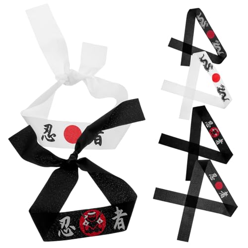 MAJORMENCH 6stücke Teiliges Japanischer Stirnbänder Karate-zubehör Für Junge Mädchen Ninja-krieger-partygeschenke Stirnbänder Zum Kochen Küche Strapazierfähig Aus Polyester von MAJORMENCH