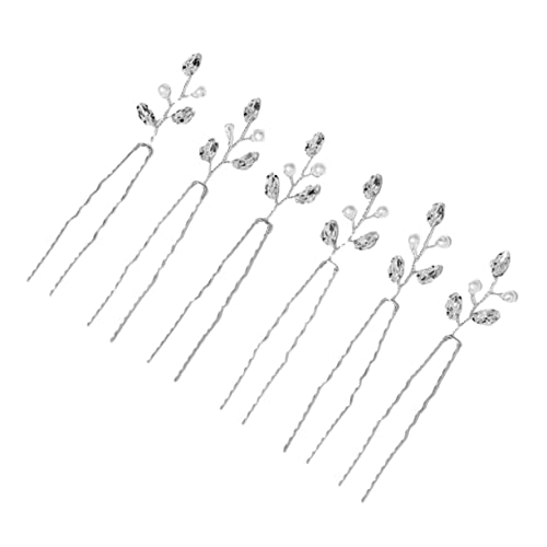 MAJORMENCH 6stücke U-förmige Haarnadeln Mit Kristallen Und Perlen Eleganter Haarschmuck Für Hochzeiten Braut Und Feierlichkeiten Handgefertigte Haaraccessoires Für Frauen von MAJORMENCH