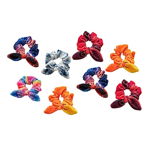 MAJORMENCH 8 Stück Teiliges Bunte Haargummis mit Stoff ohrdesign Elastische Scrunchies für Frauen Mädchen Modische Ponytail halter Weiche Vielseitige Haarschmuck für Alltag und Party von MAJORMENCH
