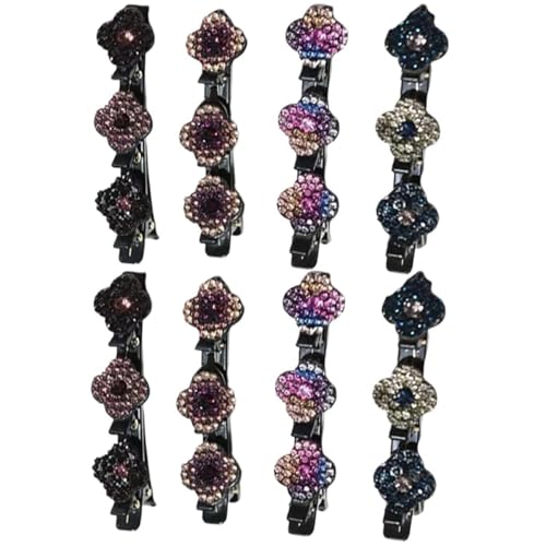 MAJORMENCH 8 Stück Teiliges Bunte Haarspangen mit Strasssteinen Stilvolle Haarclips für Damen Rutschfeste Haarklammern Modischer Haarschmuck für Alltag Hochzeit und Besondere Anlässe von MAJORMENCH