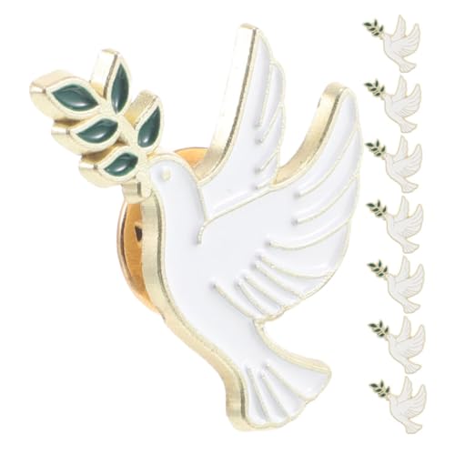 MAJORMENCH 8 Stück Teiliges Friedens tauben broschen Olivenzweig Leichte Metall anstecknadeln für Rucksack Kleidung Stifteetui Symbolische Friedenspins als für Damen und Herren von MAJORMENCH