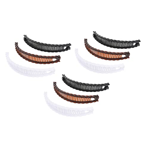MAJORMENCH 9 Stück Teiliges Bananen Haarclip aus Strapazierfähigem Resin Rutschfeste Ponytail Halter Minimalistische Haarklammern in und Kaffee für Mädchen und Frauen Modischer Haarschmuck von MAJORMENCH