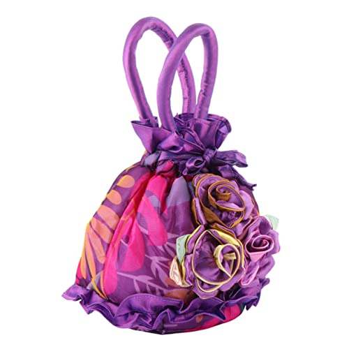 MAJORMENCH Abendtasche Damen Blumenform Bucket Bag aus Hochwertigem Stoff Leicht Tragbar Geräumig für Handy Schlüssel Kosmetik Modisch und für Festliche Anlässe von MAJORMENCH