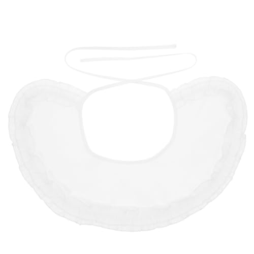 MAJORMENCH Abnehmbarer Rüschen blusenkragen aus Chiffon Leichter Falscher Halbschulterausschnitt Modischer Krageneinsatz für Damen Vielseitig Kombinierbar mit Pullover Bluse Hoodie Weiß von MAJORMENCH