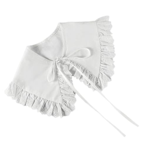 MAJORMENCH Abnehmbarer Spitzenkragen Damen Baumwolle Bestickter Fake Collar Atmungsaktiv Hautfreundlich Elegantes Design Vielseitig Kombinierbar Anzuziehen und Abzunehmen Modischer Spitzen von MAJORMENCH