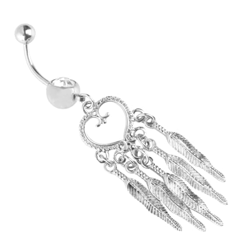 MAJORMENCH Antiallergischer Bauchnabelring mit Tassel Edelstahl Hautfreundlich Langlebig Modischer Nabelpiercing Schmuck für Damen als und Strandaccessoire von MAJORMENCH