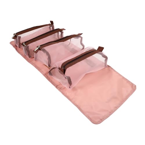 MAJORMENCH Aufrollbare Kosmetiktasche Faltbar mit Großem Fassungsvermögen und Atmungsaktivem Netzfach Leichter Reise kulturbeutel für Damen Praktischer Make up Organizer Rosa MAJORMENCH Aufrollbare Kosmetiktasche Faltbar mit Großem Fassungsvermögen und Atmungsaktivem Netzfach Leichter Reise kulturbeutel für Damen Praktischer Make up Organizer Rosa von MAJORMENCH