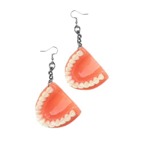 MAJORMENCH Ausgefallene Handgefertigte Exaggerated Denture Ohrringe Lustige Ohrhaken Auffälliger Anhänger für Damen und Mädchen Trendige Statement Accessoires für Party und Alltag von MAJORMENCH
