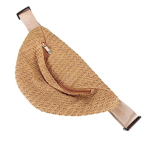 MAJORMENCH Bauchtasche Aus Strohimitat Für Damen Sommer Crossbody Tasche Mit Gewebtem Design Hüfttasche Für Outdoor-aktivitäten Sport Und Shopping von MAJORMENCH