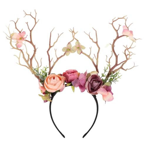 MAJORMENCH Blumenast Haarreif Antler Kopfschmuck Mit Künstlichen Blüten Und Für Und Dekorationen Vielseitige Verwendung Und Langlebige Verarbeitung von MAJORMENCH