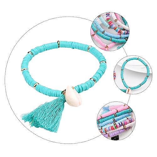 MAJORMENCH Boho Schmuck Armband Damen Vintage Stil Polymer Clay Schmuck mit Muschel Fransen Ethnisches Design Modisch und Vielseitig für Party Alltag und Geeignet von MAJORMENCH