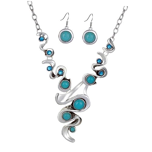 MAJORMENCH Boho Schmuckset Damen Teilig Vintage Türkis Halskette Ohrstecker Set Hautfreundlich Langlebig Frauen Accessoires für Strand Hochzeit Alltag MAJORMENCH Boho Schmuckset Damen Teilig Vintage Türkis Halskette Ohrstecker Set Hautfreundlich Langlebig Frauen Accessoires für Strand Hochzeit Alltag von MAJORMENCH