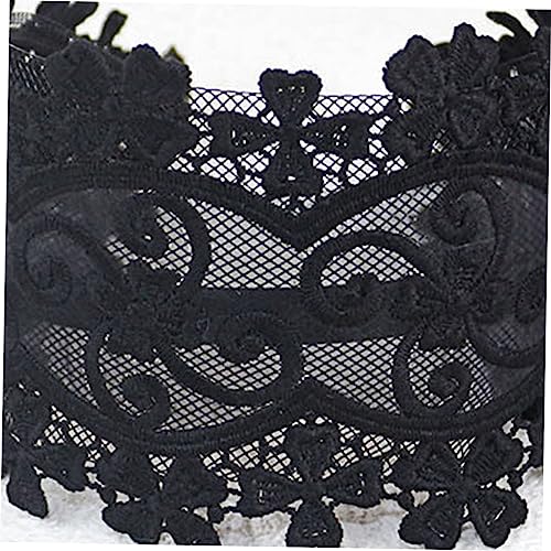 MAJORMENCH Breites Spitzen Haarband Damen Party Haarreif mit Floraler Spitze Weiches Breites Stirnband für Alltag und Festliche Anlässe Modisches Haarschmuck Accessoire in Schwarz von MAJORMENCH