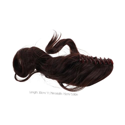 MAJORMENCH Claw Clip Ponytail Extension Curly Wavy Dunkelbraun Weiche Synthetische Haare Einfach Anzubringen Natürliche Optik Für Damen Alltag Besondere Anlässe von MAJORMENCH