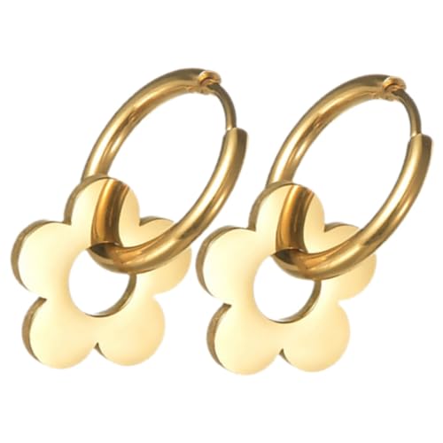 MAJORMENCH Blumencreolen Damen Baumelnde Ohrringe Aus Edelstahl Eleganter Blumenschmuck Für Frauen Trendige Creolen Für Geburtstagsgeschenke Modische Ohrringe Für Besondere Anlässe von MAJORMENCH