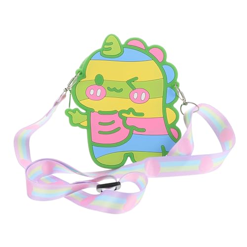 MAJORMENCH Cute Dinosaur Silicone Crossbody Bag Für Junge Mädchen Leichte Und Langlebige Umhängetasche Mit Niedlichem Dino-Design Für Jungen Und Mädchen Fanny Pack Nutzbar von MAJORMENCH
