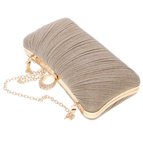 MAJORMENCH Damen Abendtasche mit Falten design Kleine Glitzer Clutch Vielseitig als Hand Schulter Umhängetasche Geeignet für Hochzeiten Partys und Festliche Anlässe Satinbeschichtet und von MAJORMENCH