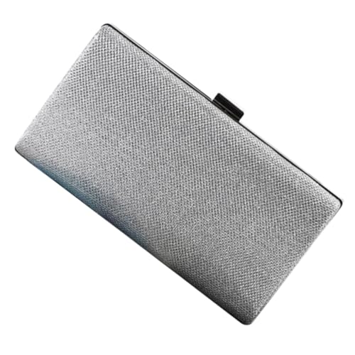 MAJORMENCH Damen Clutch Abendtasche Silber Große Kapazität Party Handtasche für Hochzeit Dating und Festlichkeiten von MAJORMENCH