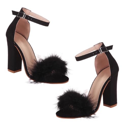 MAJORMENCH Damen High heeled Sandalen Sommer Chunky Heel Offener Zeh Bequeme Stilvolle Schuhe mit Rutschfester Sohle und Stabiler Absatz für Alltag und Party von MAJORMENCH