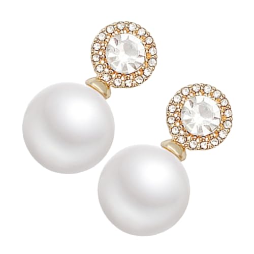 MAJORMENCH Damen Ohrstecker mit Künstlicher Perle und Funkelndem Strass Perlenohrringe für Alltag und Besondere Anlässe Hochwertiger Sicherer Schmuck für Frauen von MAJORMENCH