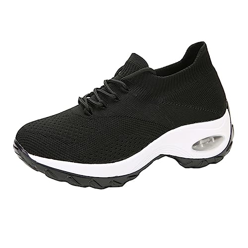 MAJORMENCH Damen Sportschuhe Atmungsaktiv mit Schnürung Stoßdämpfende Mesh Sneaker Leichte und Langlebige Freizeitschuhe für Alltag und Sport rutschfeste Sohlen Modisch und von MAJORMENCH