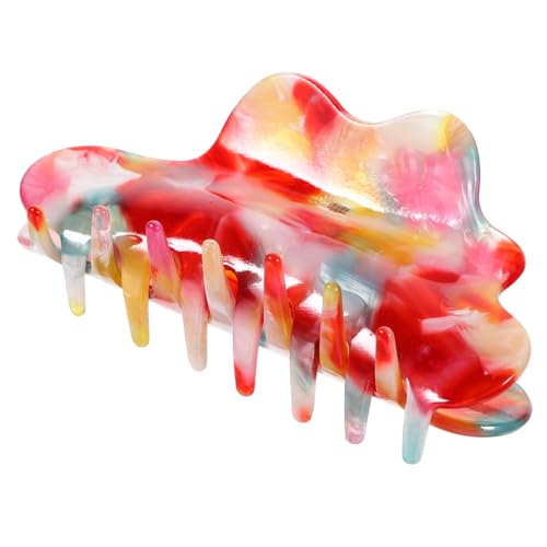 MAJORMENCH Dekorative Große Haarklammer Für Frauen Süße Haarklammern Für Partys Rutschfeste Haarclips Für Dickes Und Feines Haar Tropisch Rotes Design von MAJORMENCH