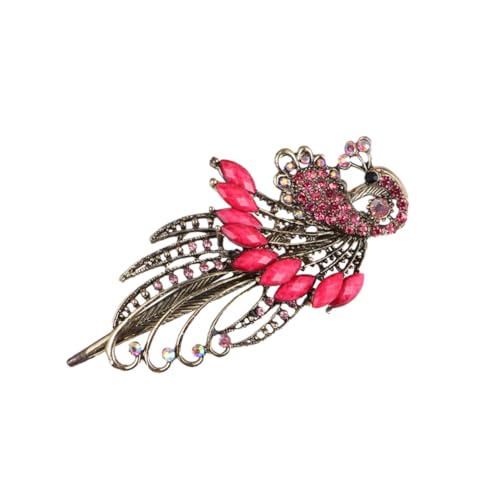 MAJORMENCH Delikate Strass Haarklammer mit Vintage Pfauenmotiv Langlebiger Legierungsclip Leichter Haarschmuck für Damen und Mädchen für Party Festival Alltag Modisches Accessoire von MAJORMENCH