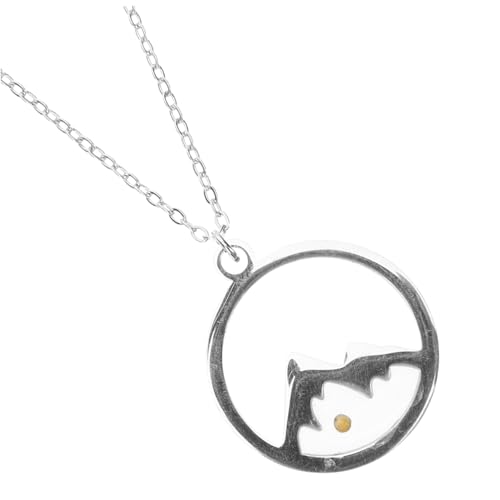 MAJORMENCH Edelstahl Körner Anhänger Halskette Damen Modisch Leicht Langlebig Individuelles Design Stilvoller Berg schmuck für Alltag Arbeit Reisen Festlichkeiten Geeignet von MAJORMENCH