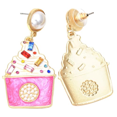 MAJORMENCH Eiscreme Ohrstecker Tropfen Ohrringe Leicht Modisch Bunte Eisdielen Schmuck Für Damen Alltag Party von MAJORMENCH