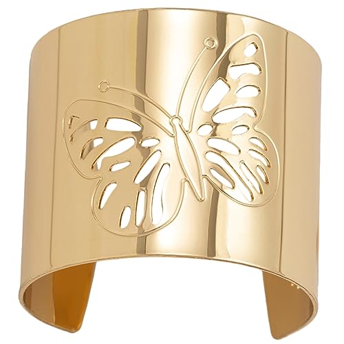 MAJORMENCH Eisernes Damenarmband mit Geometrischem Schmetterlingsdesign Offener Breiter Manschette Langlebig und für Alltag und Festliche Anlässe Perfektes für Frauen von MAJORMENCH