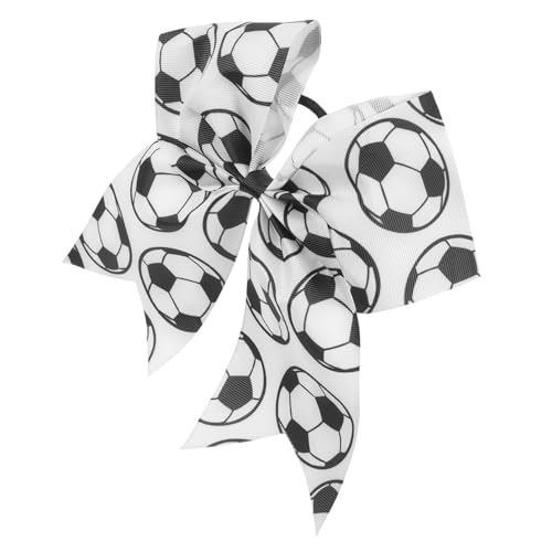 MAJORMENCH Elastisches Haargummi mit Fußball Schleifenmotiv Stabiler für Dickes Haar Klassisch Farbig Modischer Haarschmuck für Mädchen Geschenkidee zu Weihnachten und Party von MAJORMENCH