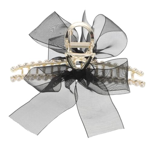 MAJORMENCH Elegante Haarklammer Mit Schleife Und Kunstperlen Große Haarklammer Für Damen Dekorativer Haarklip Für Stilvolle Frisuren Vielseitiges Haaraccessoire Mit Stabiler Grifffunktion von MAJORMENCH