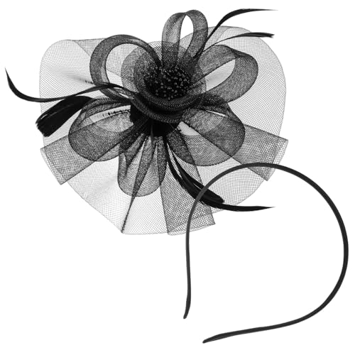 MAJORMENCH Fascinator Haarschmuck Damen Netzstoff Stirnband Braut Kopfschmuck Leicht Elegant für Hochzeit Geburtstag Party Festliche Anlässe von MAJORMENCH
