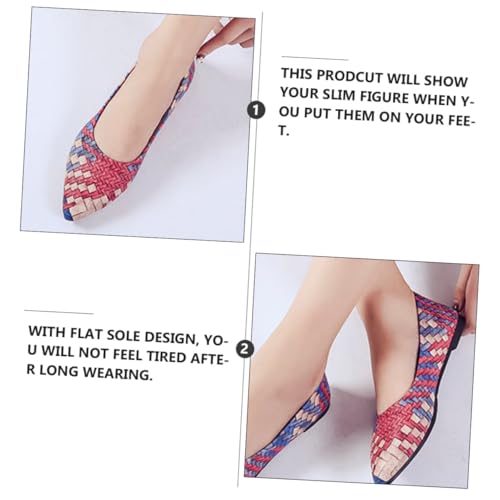 MAJORMENCH Flache Damen Schuhe Rote Atmungsaktive Pumps Spitz Zehenbereich Bequeme Loafers Casual Freizeitschuhe Für Alltag Büro Teenager Und Schüler von MAJORMENCH