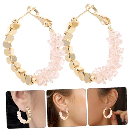 MAJORMENCH Glitzernde Ohrringe Goldene Runde Ohrhänger mit Geometrischem Design Leichte Creolen Hängende Damen Ohrschmuck für Party Festival und Alltagsmode von MAJORMENCH