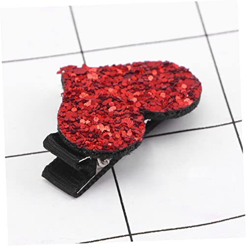 MAJORMENCH Glitzernder Herz Haarklammer mit Pailletten Roter Sequin Alligator Clip für Mädchen und Frauen Bedeckte Haarnadel Modischer Haarschmuck für Partys und Alltag von MAJORMENCH
