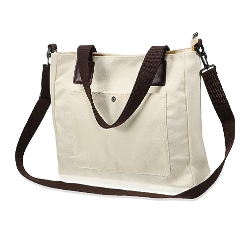 MAJORMENCH Große Canvas Tote Bag Damen Schultertasche Lässige Stofftasche mit Großem Fassungsvermögen für Alltag Strand Einkaufstasche Robuste Umhängetasche aus Strapazierfähigem Canvas in von MAJORMENCH