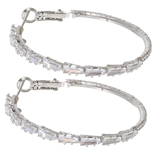 MAJORMENCH Große Creolen Ohrringe Damen Kupfer Zirkonia Ohrschmuck Exaggerated Design für Alltag Party Dating und Besondere Anlässe Ohraccessoires von MAJORMENCH