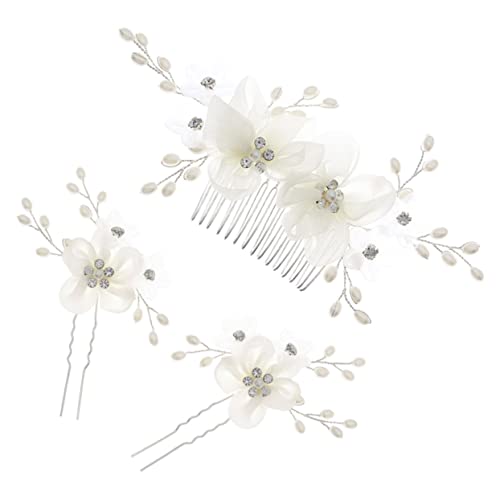 MAJORMENCH Haarkamm Mit Strass Für Braut Hochzeit Haar-schmuck Mit Strasseinsatz Haarschmuck Für Braut Haarkamm Mit Strass-blumenverzierung Haarstab Haarnadel Für Dutt von MAJORMENCH