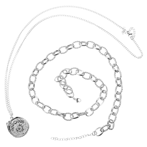 MAJORMENCH Herren Halskette mit Kompass Anhänger Mehrschichtiges Design Verstellbare Schlüsselbein Kette aus Hautfreundlicher Legierung Modisches Schmuckstück für Männer zu Festen von MAJORMENCH