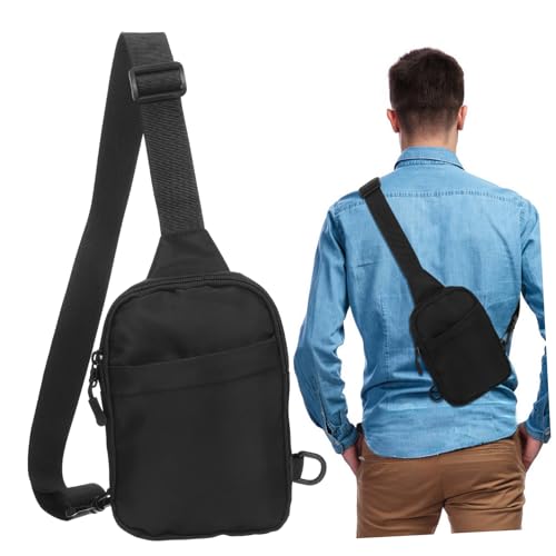 MAJORMENCH Herren Schultertasche aus Strapazierfähigem Oxford Verstellbarer Gurt Wasserabweisende Bauchtasche mit Mehreren Reißverschlusstaschen Vielseitige Crossbody Bag für Reisen und von MAJORMENCH